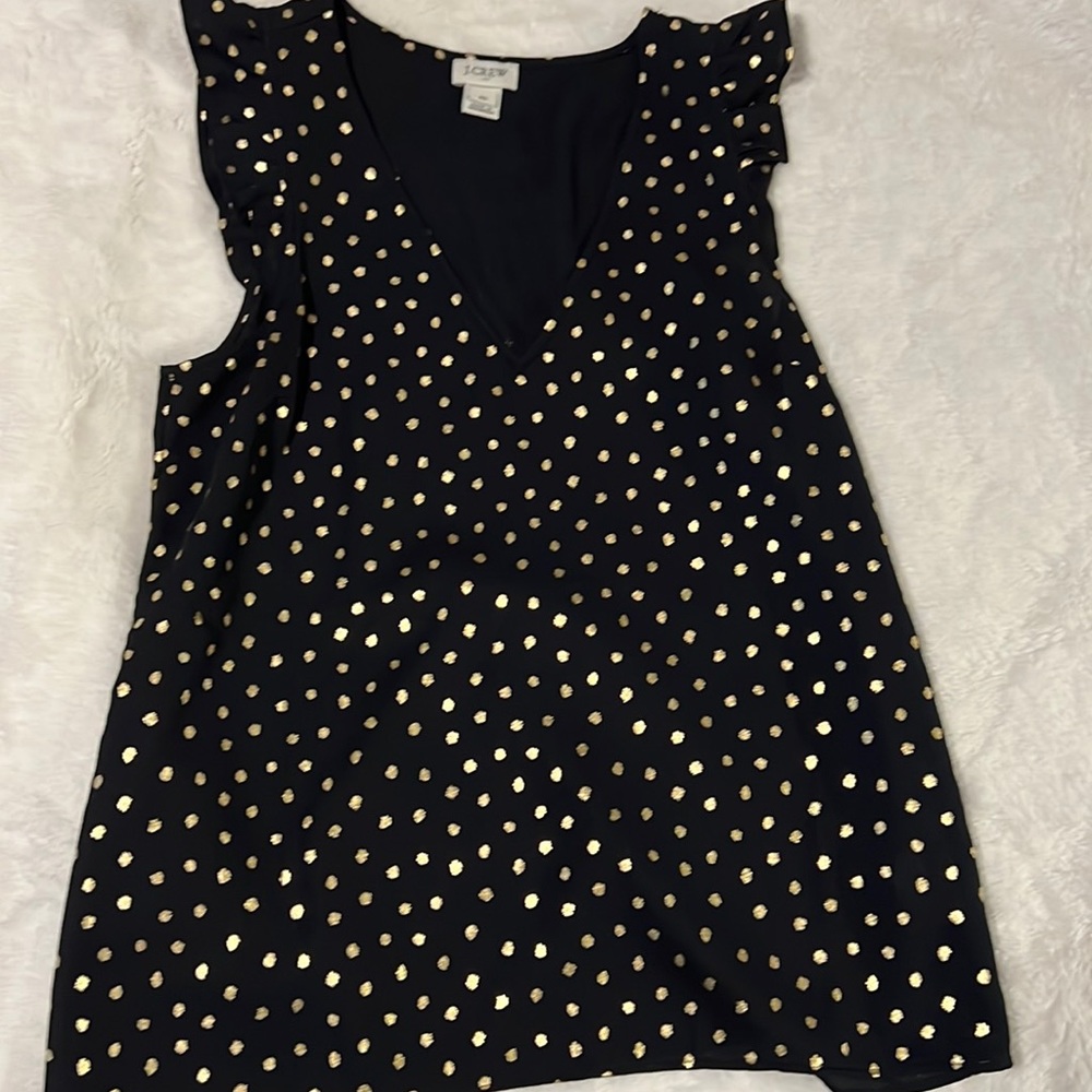JCREW BLACK AND GOLD BLOUSE